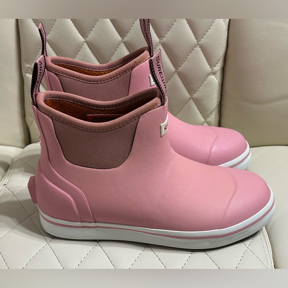 SUREWAY Pink Waterproof slip resistant rubber deck boots size 6 women’s - Picture 3 of 11